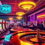 Experience the thrill of PS99 as players engage at vibrant casino tables with chips and dice.
